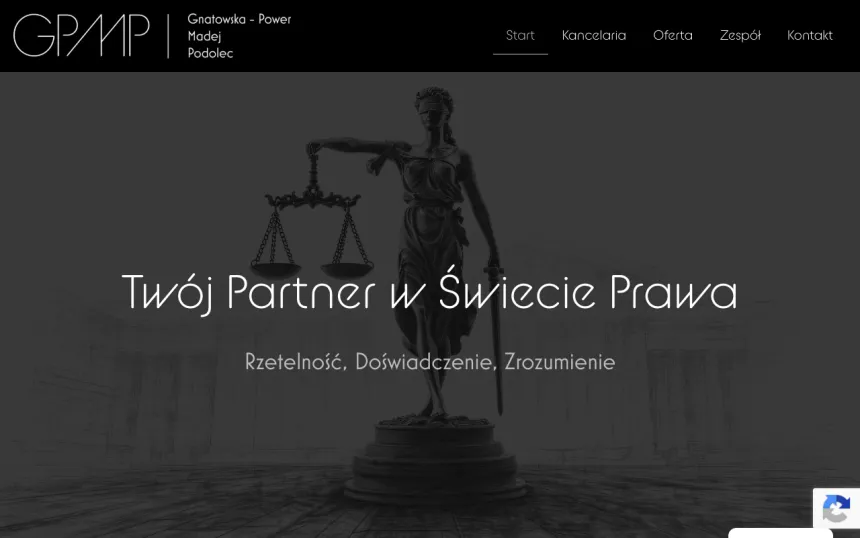 Strona internetowa Kancelaria GPMP, realizacja Weblix