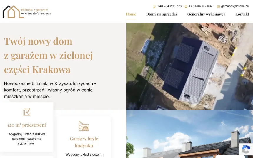 Strona internetowa Domy Krzysztoforzyce, realizacja Weblix