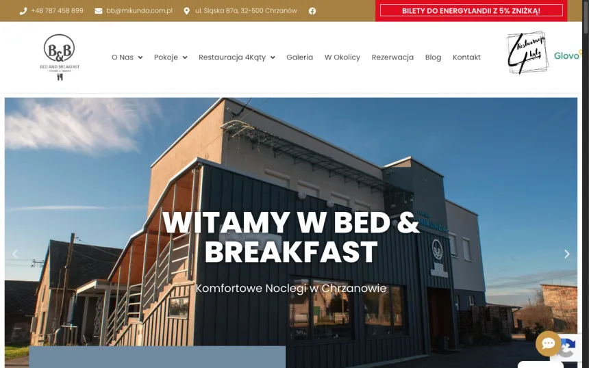 Strona internetowa Hotel Mikunda, realizacja Weblix