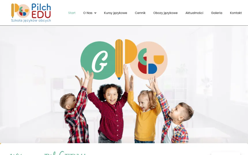 Strona internetowa Pilch EDU, realizacja Weblix