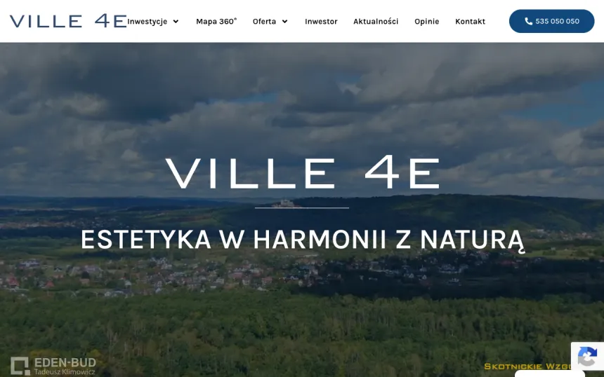 Strona internetowa Ville 4E, realizacja Weblix